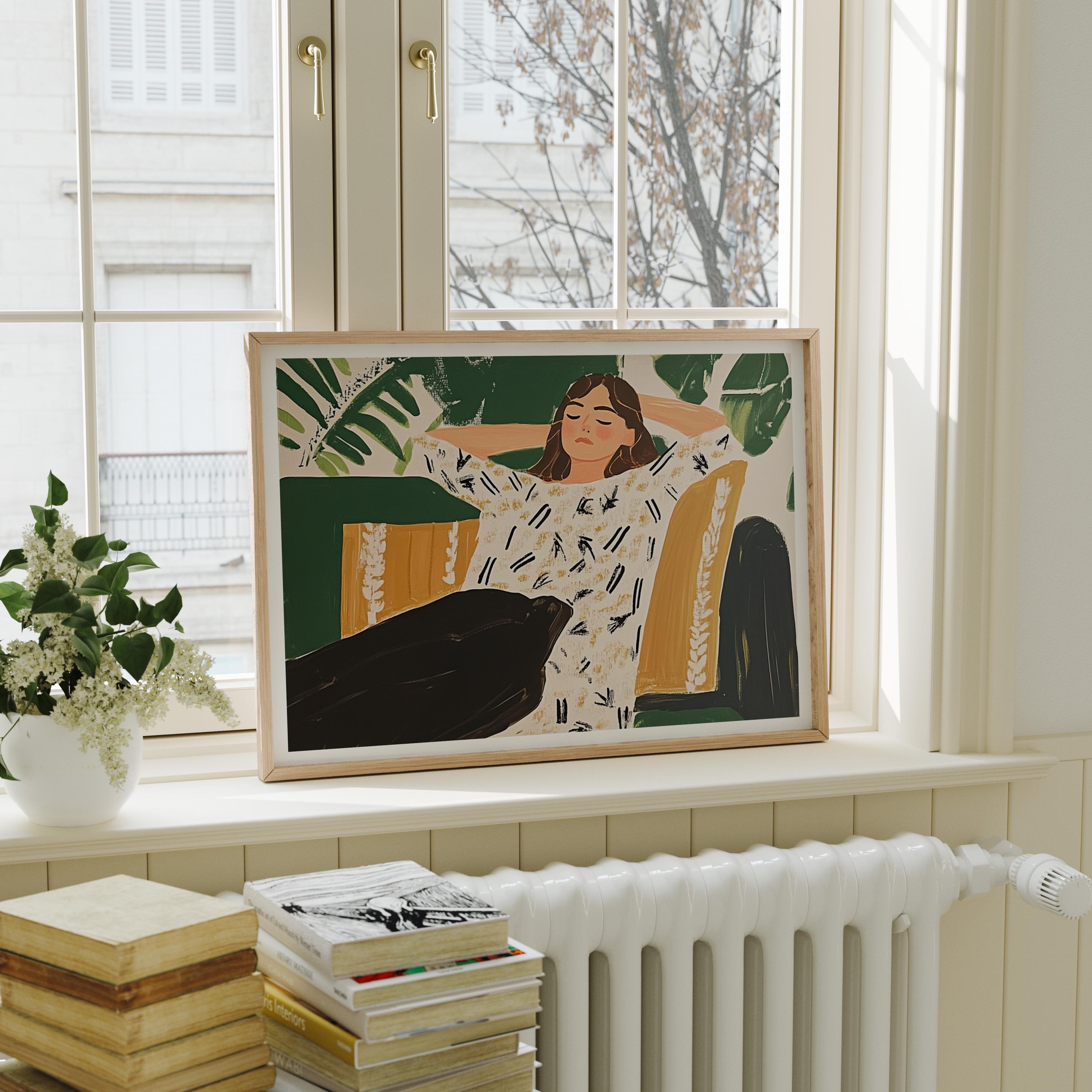 4x3 Horizontal Wood Frame Mockup in Home Interior,Picture Frame Mockup,Art Print Mockup,Digital Template,Realistic Mockup,PSD Smart Object