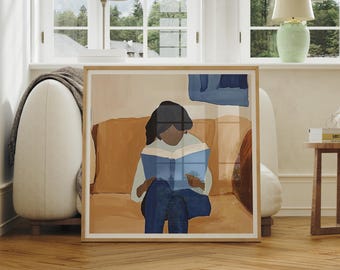 Wood Frame Mockup in home Interior,Square Frame Mock-Up with Reflection,Picture Frame Mockup,Art Print Mockup,Digital Template,Smart Object