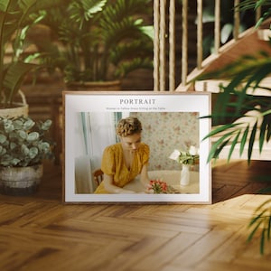 Horizontal Wood Frame Mockup, 4x3 Ratio Landscape Frame Mock-Up, Print Poster Art Mockup, Modern Minimal Interior Art Mockup Psd