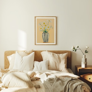 3x4 Wood Frame Mockup in Bedroom,Wall Art Mockup,Printable Art Mockup,Print Poster Mockup,Minimal Modern Home,Interior Art Mockup