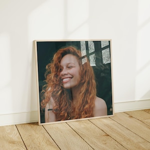 Minimalist Square Wood Frame Mockup with Reflection,Picture Frame Mockup,Mock Up Wall Art,Printable Art Display,PSD Smart Object