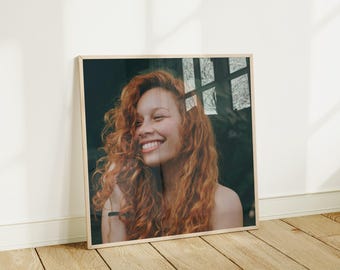Minimalist Square Wood Frame Mockup with Reflection,Picture Frame Mockup,Mock Up Wall Art,Printable Art Display,PSD Smart Object
