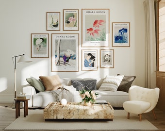 Gallery Wall Set Wood Frame Mockup,5x7 Ratio Art Print Gallery Set Mockup,8 Frames mockup,Print Poster Display,Art work Mockup,Smart Object