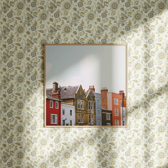 Square Wood Frame Mockup, Realistic Art Print Mockup (PSD)