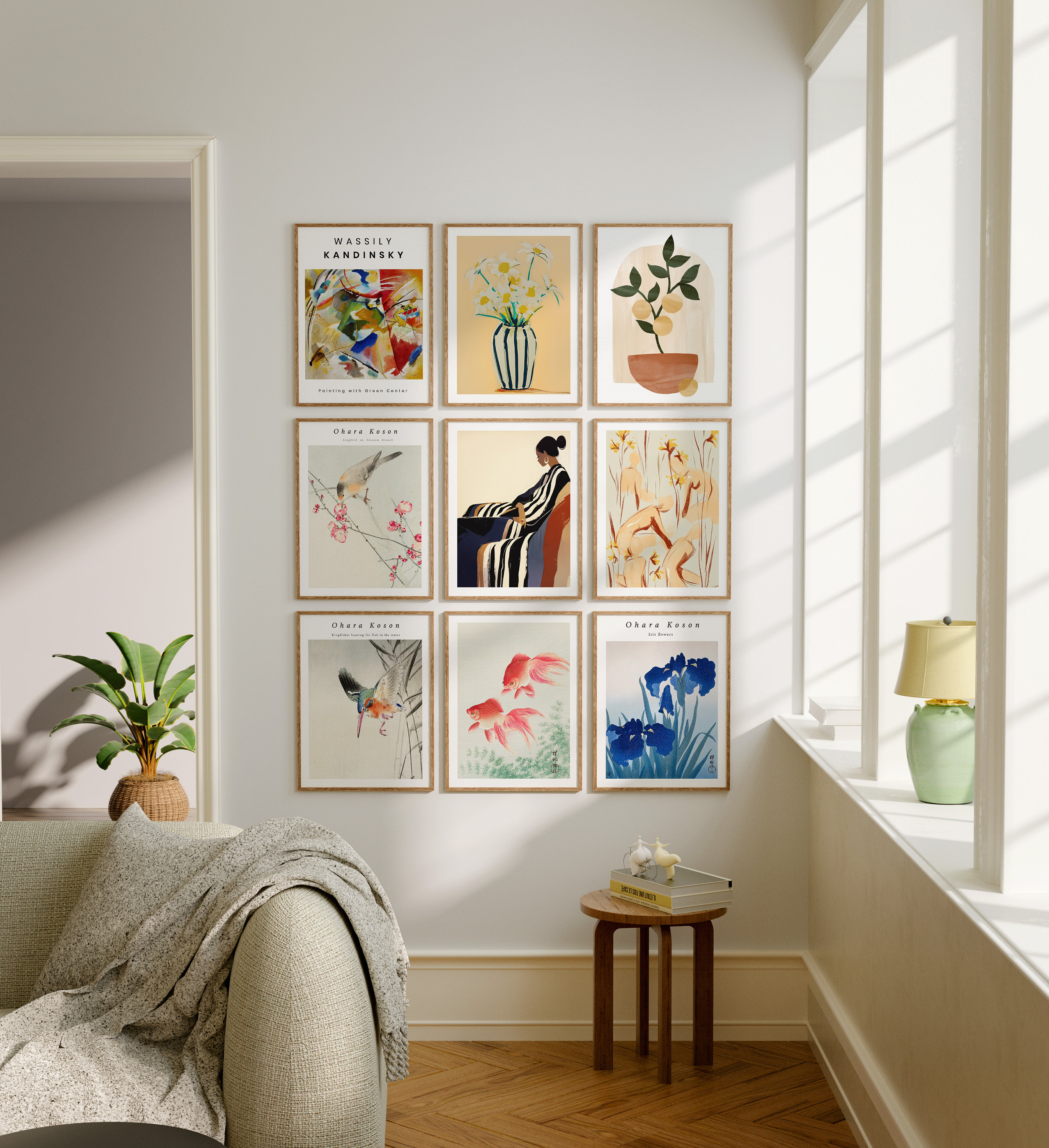 【新品未使用】FRAMA 写真集　アートブック　インテリア Gallery Frame Set Mockups,9 Frames Boho Wood Frame Mockup 3x4