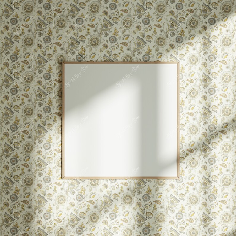Mockup vierkante houten lijst, mockup realistische kunstdruk (PSD) afbeelding 6