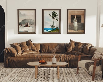 Living Room 3 Frame Mockup,Wood Frame Mockup,Interior Mockup,Boho Frame Mockup,Art Print Mockup,PSD Smart object