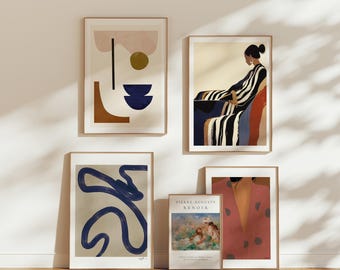 Set of 5 Gallery Wall Frame Mockup,5x7 Wood Frame Mock-Up,Wall Art Mockup,Picture Frame Mockup,Interior Art Mockup Psd Smart Object
