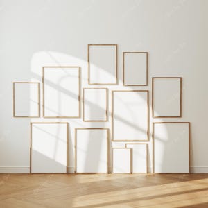 Set of 12 Minimal Gallery Wall Frame Mockup,Psd Smart Object image 5