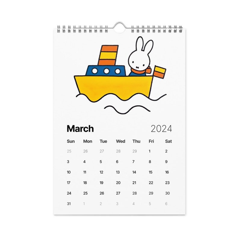 Miffy Calendar 2024 Kawaii Calendar Cute Bunny Miffy Merch Etsy