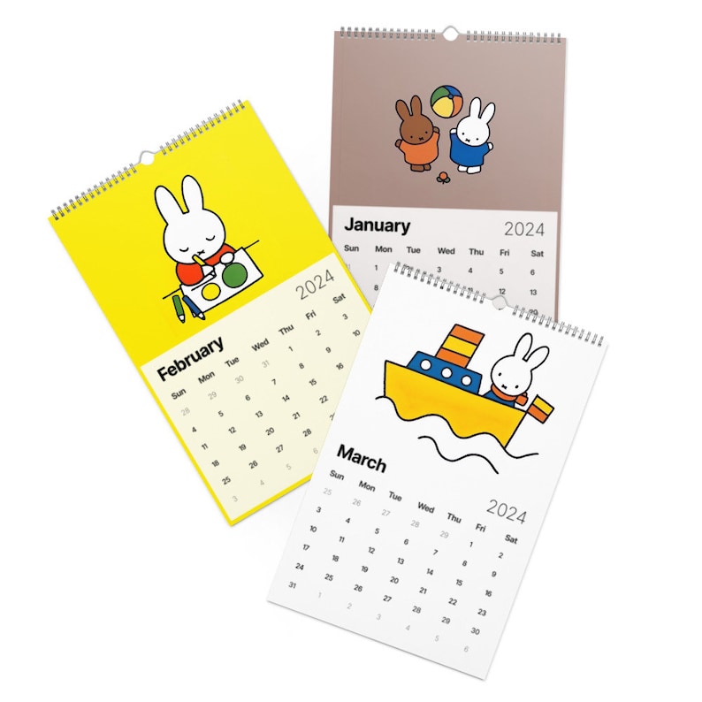 Miffy Calendar 2024 Kawaii Calendar Cute Bunny Miffy Merch Etsy