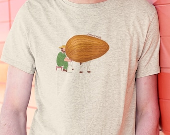 Funny Vegan T-Shirt: "Almond Milk" Nut Pun Tee
