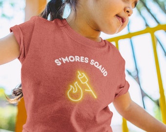 Smores Sqaud Toddler Shirt For Camping Kid Outdoor Smores Campfire Boys Shirt Cabin Girls Shirt Family Camping Shirt Nature Kids Funny Shirt