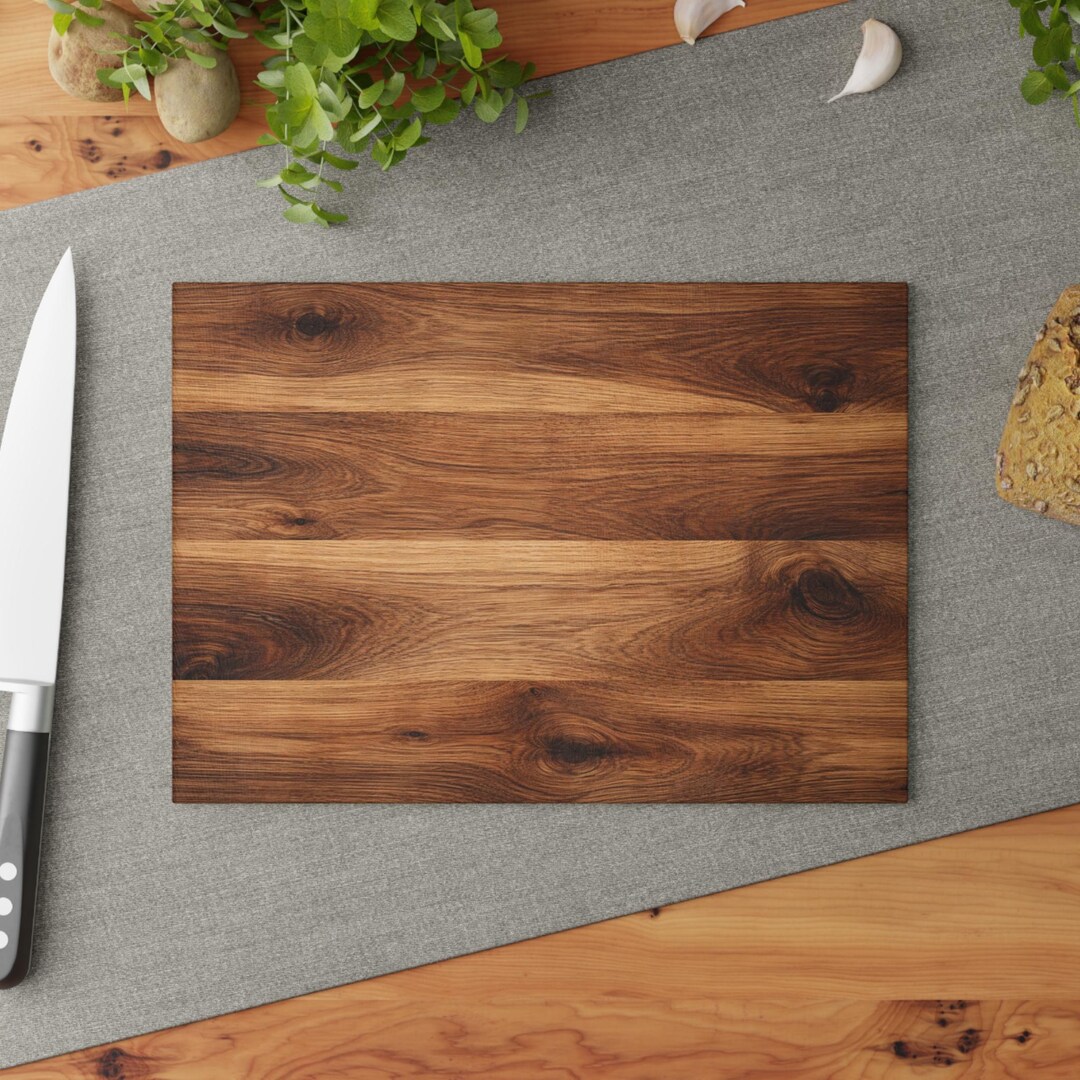 Glass Cutting Board - Wood Grain Design Glass Kitchen Prep Board - Etsy