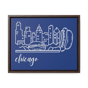 Chicago Hot Dog City Skyline Wall Art Decor Canvas Print Home Decor Midwest Apartment Decor Illinois Gift for Foodies Foodie Art Print Gift