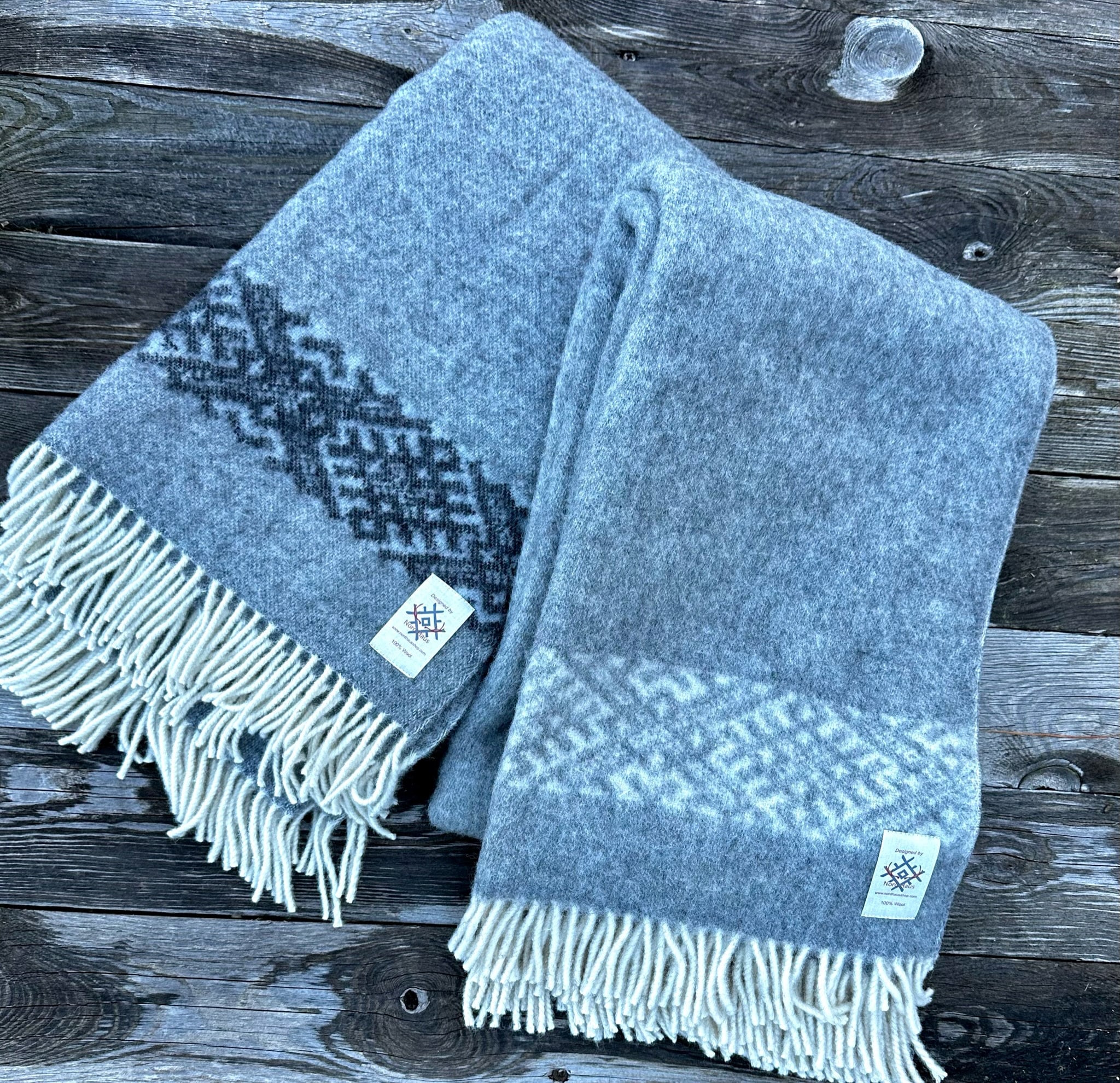 Wool throw latvian heritage stripe