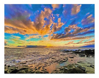 Maui, Hawaii, Sunset (Without Letters) (Jigsaw Puzzle: 30, 110, 252, 500,1000, 2000-Piece)
