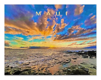 Maui, Hawaii, Sunset (Jigsaw Puzzle: 30, 110, 252, 500,1000, 2000-Piece)