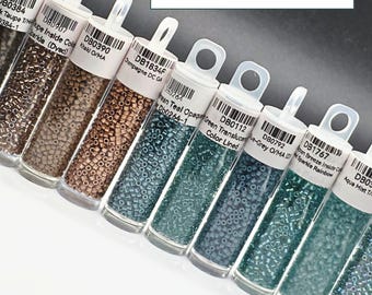 Juego de cuentas pequeñas, Castillos de arena color espuma de mar - 10 colores / Suministros para joyería DIY / Mezcla seleccionada para pulseras