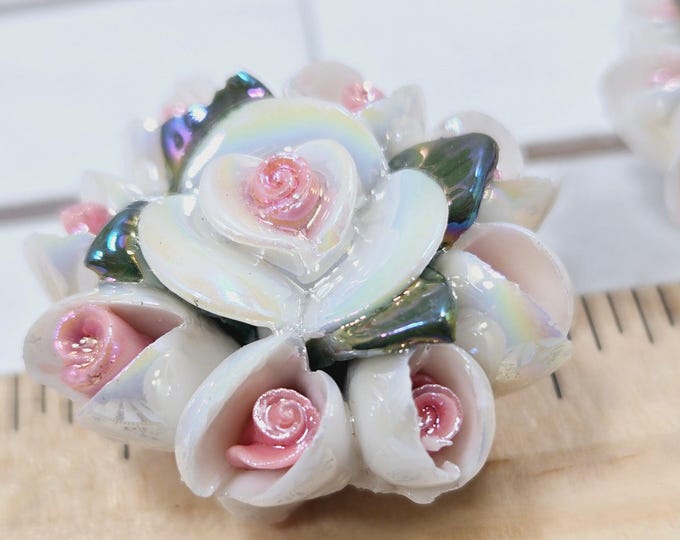 Glass flower Focal Beads for Jewelry Making And Crafting (Set of 2)