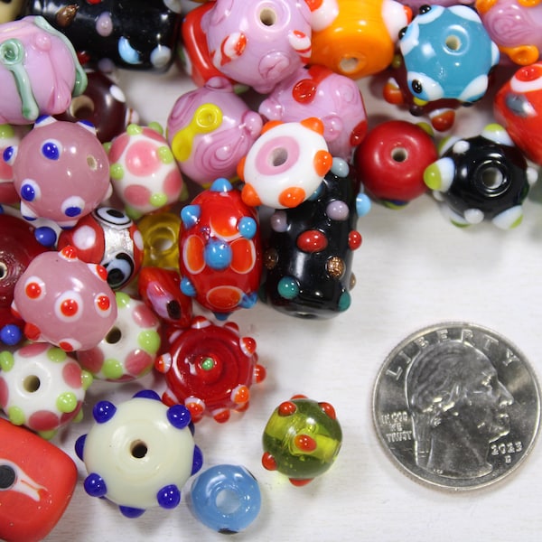 Lavish Assortment of Large Lampwork Murano Glass Beads for Stunning Jewelry Designs