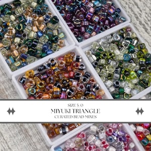 Miyuki Triangle Beads: Faceted Japanese Glass Mix | Peyote, Loom & Brick Stitch