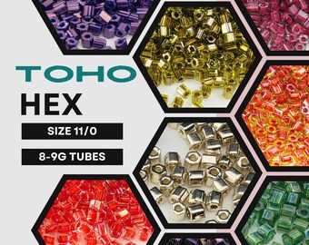 Toho Hex Seed Beads 11/0 | Japanese Glass Tube | Choose Your Color