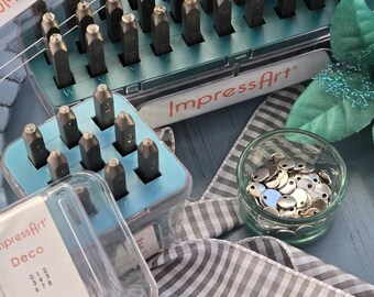 3mm Uppercase Letter Metal Stamping Alphabet & Number Set "Home Room" Font