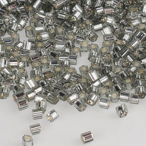 TOHO Hexagon 15/0 Tube 2.5" : Silver-Lined Black Diamond