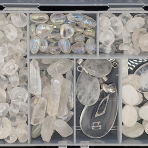 Moonstone & Quartz Gemstone Bead Set - Natural Healing Stones for Jewelry Making