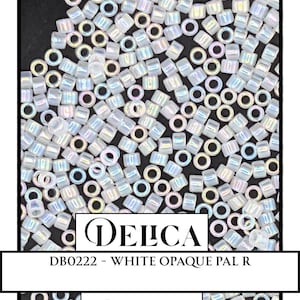 DB0222 - White Opal AB | Miyuki Delica Size 11/0 Seed Beads for Jewelry Making & Bead Weaving   (7.5g pkg)