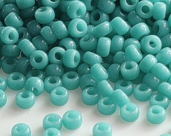 Miyuki Rocailles Seed Beads 11/0: Aqua Opaque, 20g Pack