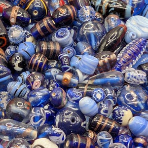 Bulk Handcrafted Lampwork Glass Beads for Jewelry Making: Vibrant blue Artisan Creations in Bulk