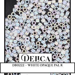 White Opal AB Miyuki Delica Seed Beads, Size 11/0 (7.5 grams)