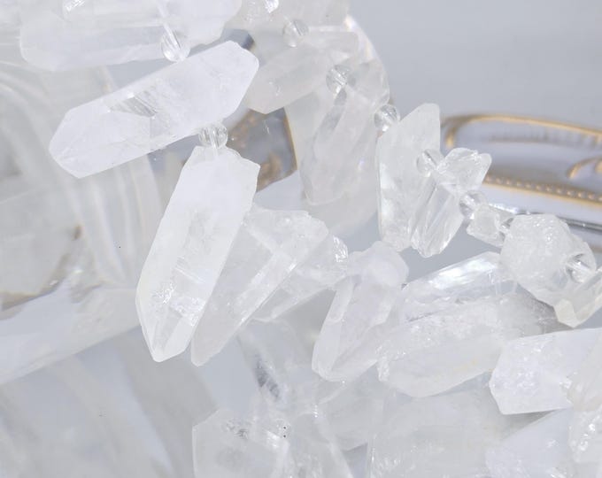 Premium Quality Unpolished Drilled Crystal Points Assorted Sizes 16-30mm