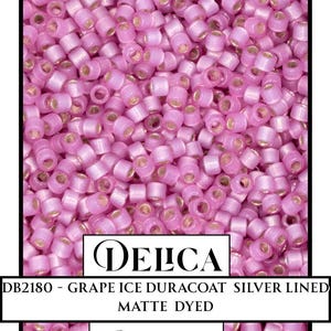 DB2180-Alabaster Silver Line Dyed Orchid  Duracoat| Miyuki Delica Size 11/0  for Jewelry Making & Bead Weaving   (7.5g pkg)