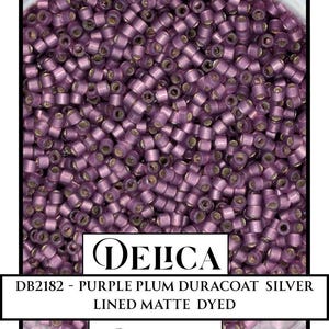 DB2182-Alabaster Silver Line Dyed Lilac  Duracoat| Miyuki Delica Size 11/0  for Jewelry Making & Bead Weaving   (7.5g pkg)
