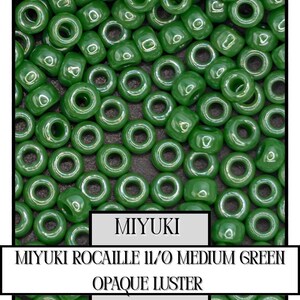 11-0431 Miyuki Rocailles 11/0 | Middelgroene ondoorzichtige glans 20 g