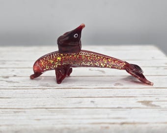 Red Dolphin Bead Lampworks Handmade Glass Bead For Jewelry Making and Crafts