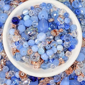 Copper & Blue Bead Soup Mix: DIY Jewelry Making Supplies