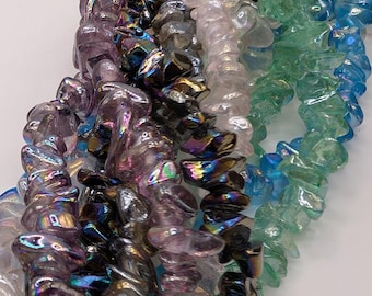 Rainbow Luster Glass Chip Beads: 36&quot; Jewelry Making Strands