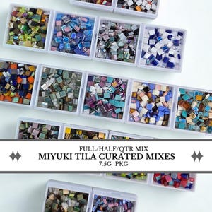 Miyuki Tila Beads, Half-Quarter Mix - Japanese Glass | Two-Hole Geometry | 7.5G For Weaving