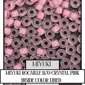 11-0207 Miyuki Rocailles 11/0 | Crystal/Pink Inside Color Lined 20g