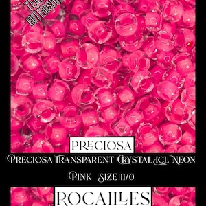 Transparent Crystal Icl Neon Pink Size 11/0 (10g pkg)