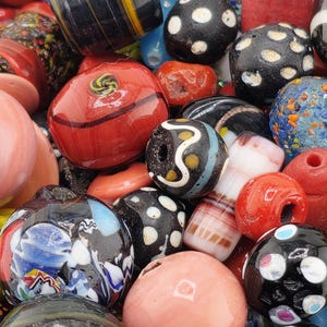2 Ounce "Trading Spacers" Mixed Collection of Vintage Glass Trade Bead Mix
