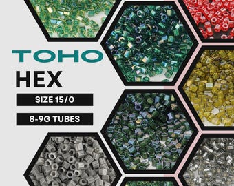 Toho Hex Seed Beads 15/0 | Japanese Glass Tube | Choose Your Color