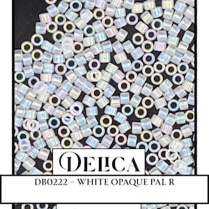 DB0222 - White Opal AB | Miyuki Delica Size 11/0 Seed Beads for Jewelry Making & Bead Weaving   (7.5g pkg)
