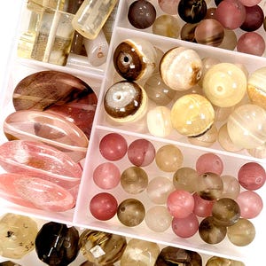 Watermelon Agate Gemstone Bead Set - Colorful Jewelry Making Supplies Crafting  DIY Designs
