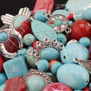 Santa Fe Sky Howlite Beads, Textured Gemstones (2oz Craft Lot)