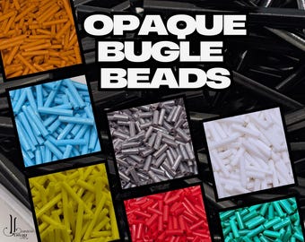 30mm Half Matte/Opaque Jet Black Twisted Bugel Beads